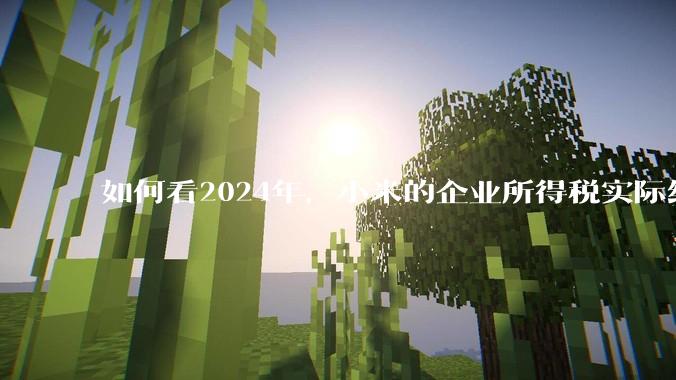 如何看2024年，小米的企业所得税实际纳税额超过华为？